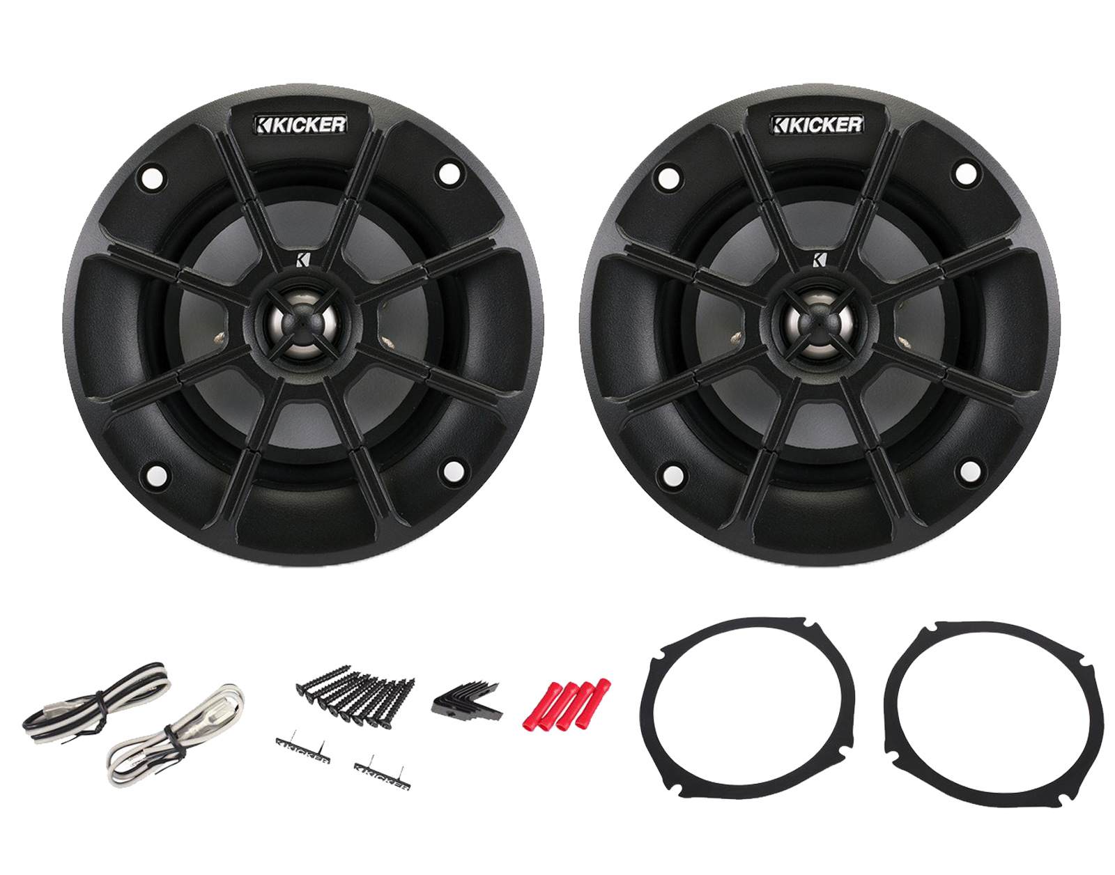 Kicker ATV/Motorcycle 4" Speakers, Kenwood Marine Bluetooth USB CD iPod