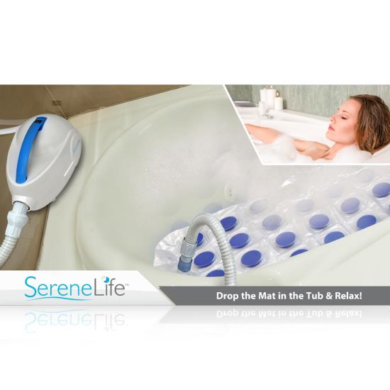 New Pyle PHSPAMT22 Serene Life Bubble Waterproof Bath Mat Body Spa