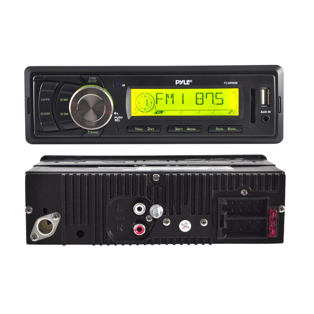 New PLMR86B Black Marine Boat AM FM Radio Player Radio USB SD AUX Media