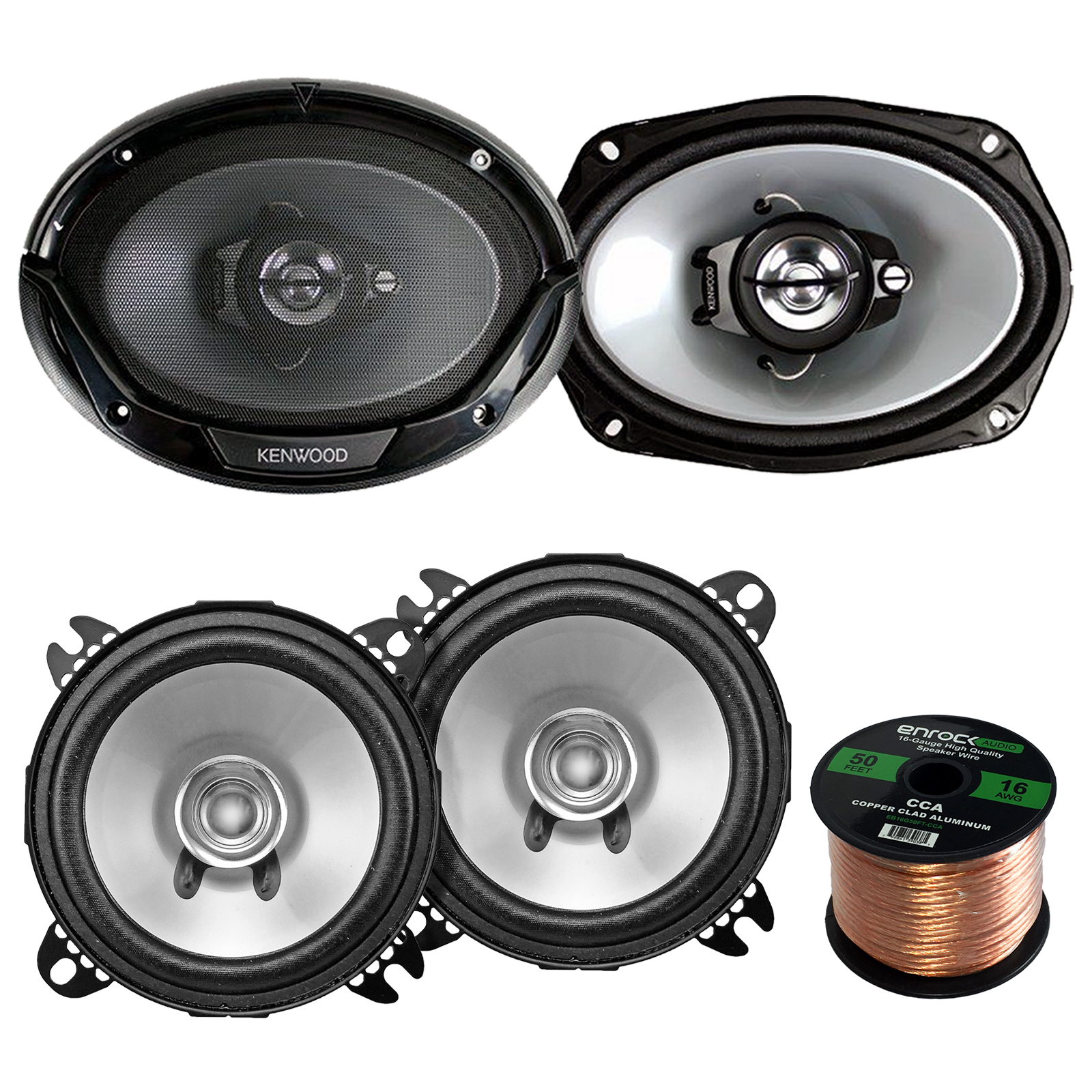 6x9" Kenwood 400W Speakers,Kenwood 5.25"250W Speakers,16 Gauge 50FT