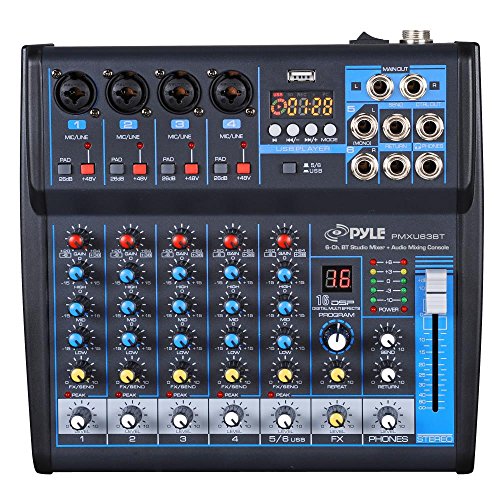 6-Ch. Bluetooth Studio Mixer - DJ Audio Mixing Console System