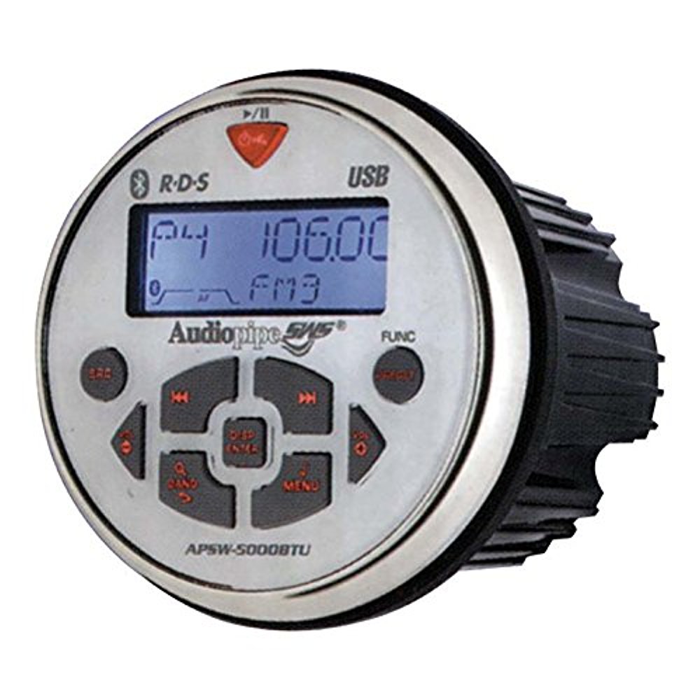 Audiopipe Marine AM FM Head Unit Guage Style Recevier Stereo w