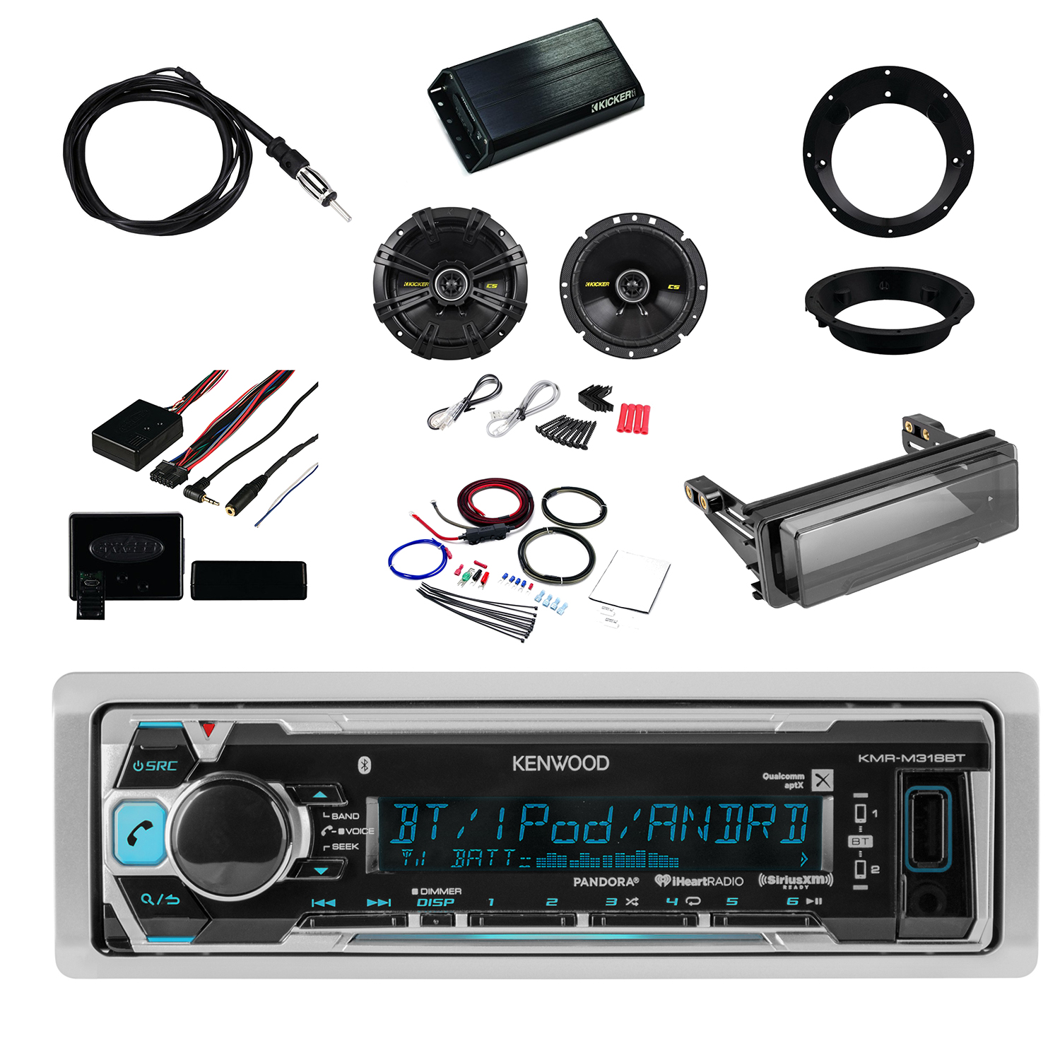 Kenwood Receiver W/Bluetooth, Control, Kit, Antenna