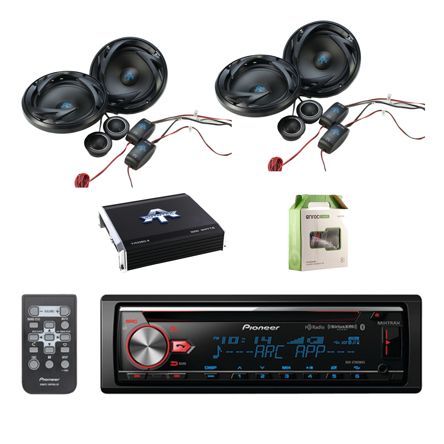 Pioneer Cd Bluetooth Receiver W Autotek Speakers