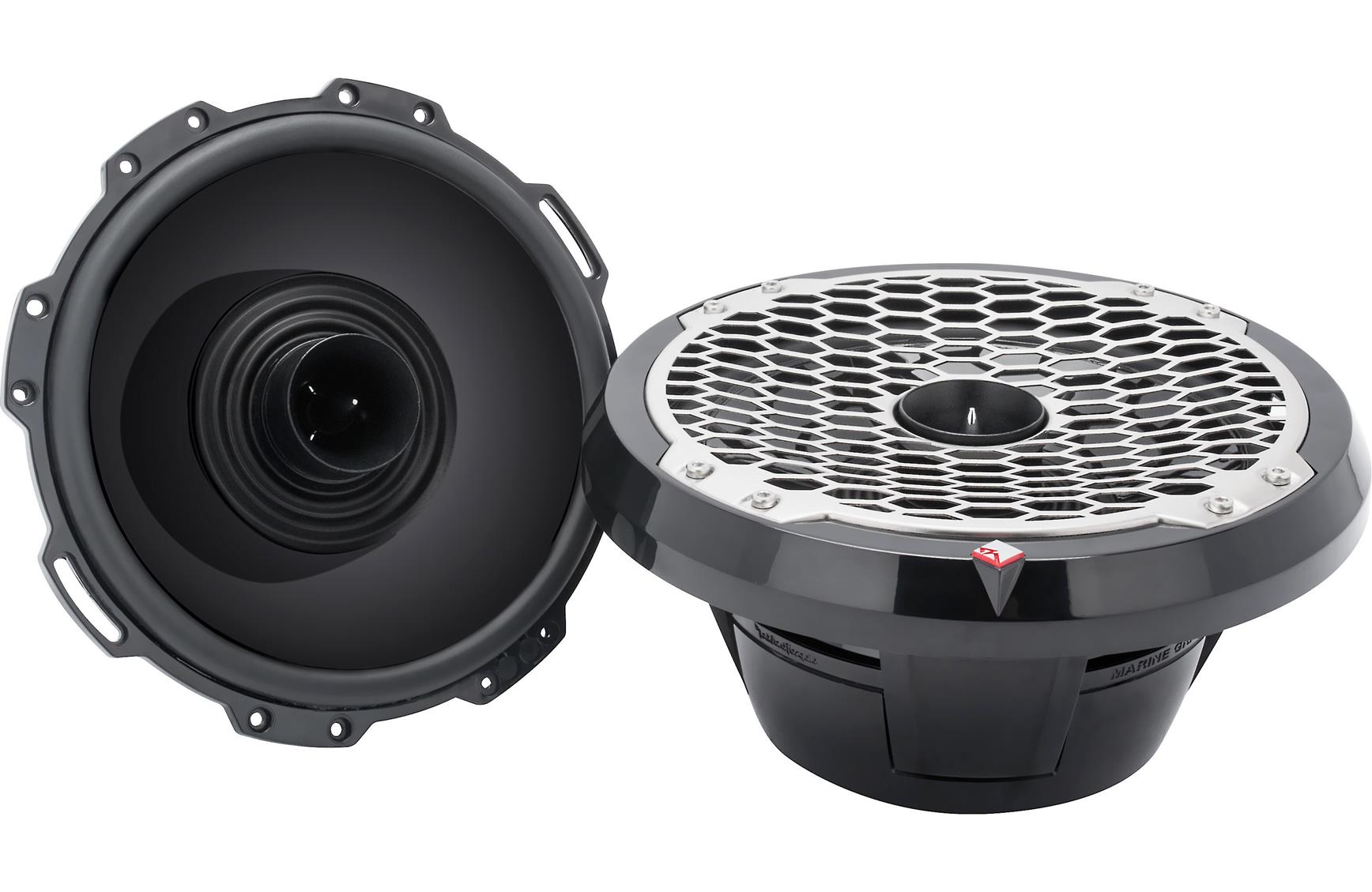 Rockford PM282B 8Inch Marine Tower Black Speakers Pair with Horn