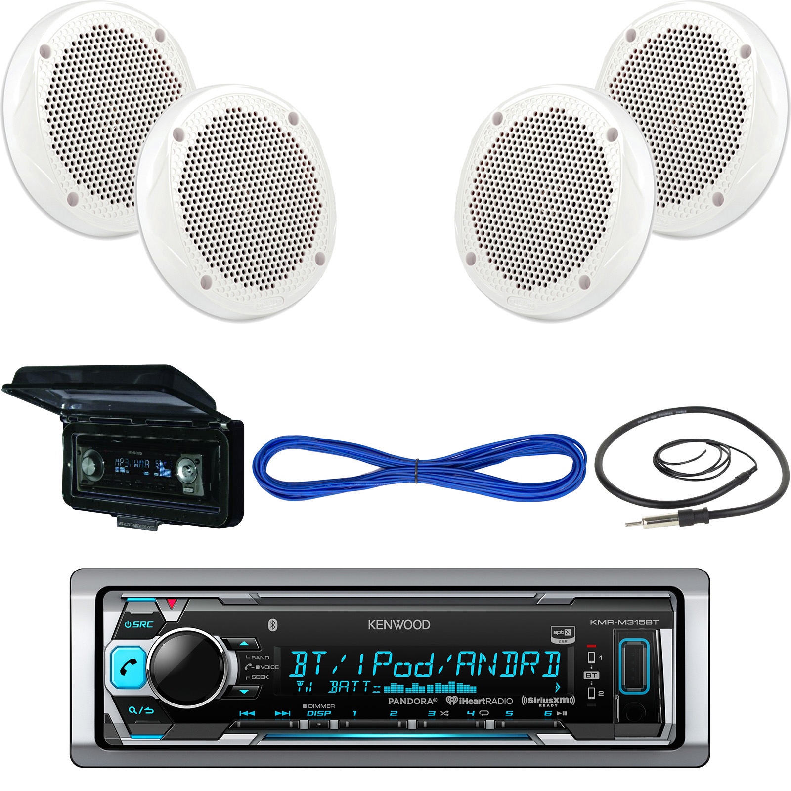 Kenwood Bluetooth Usb Aux Boat Radio Cover 6 5 200w 2way Speakers Details About Kenwood Bluetooth Usb Aux Boat Radio Cover 6 5 200w 2way Speakers Wires Antenna