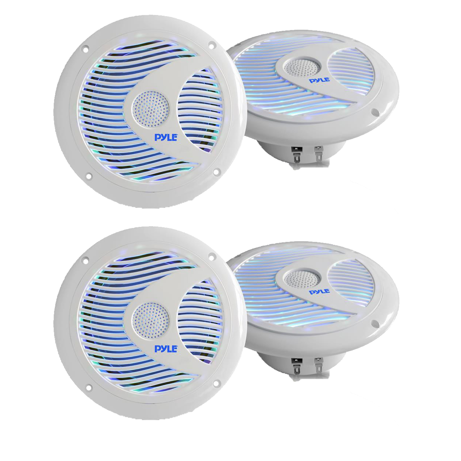 4 X 6.5'' Inch 150 Watts Marine Boat Stereo Speakers W/MultiColor LED