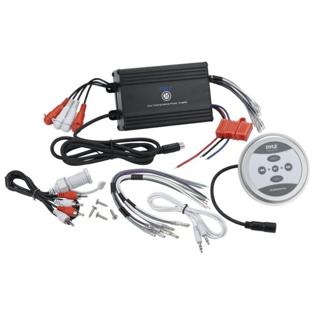 Pyle PLMRMBT7S Marine Grade 1200 Watt Amp Bluetooth 4Channel Amplifier
