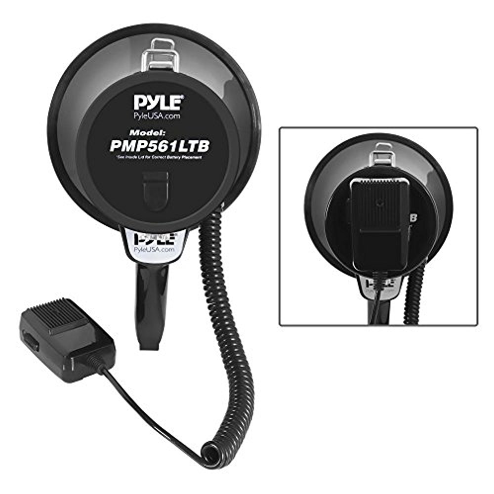 Pyle Megaphone Speaker with Rechargeable Battery, LED Lights, Siren Alarm Mode
