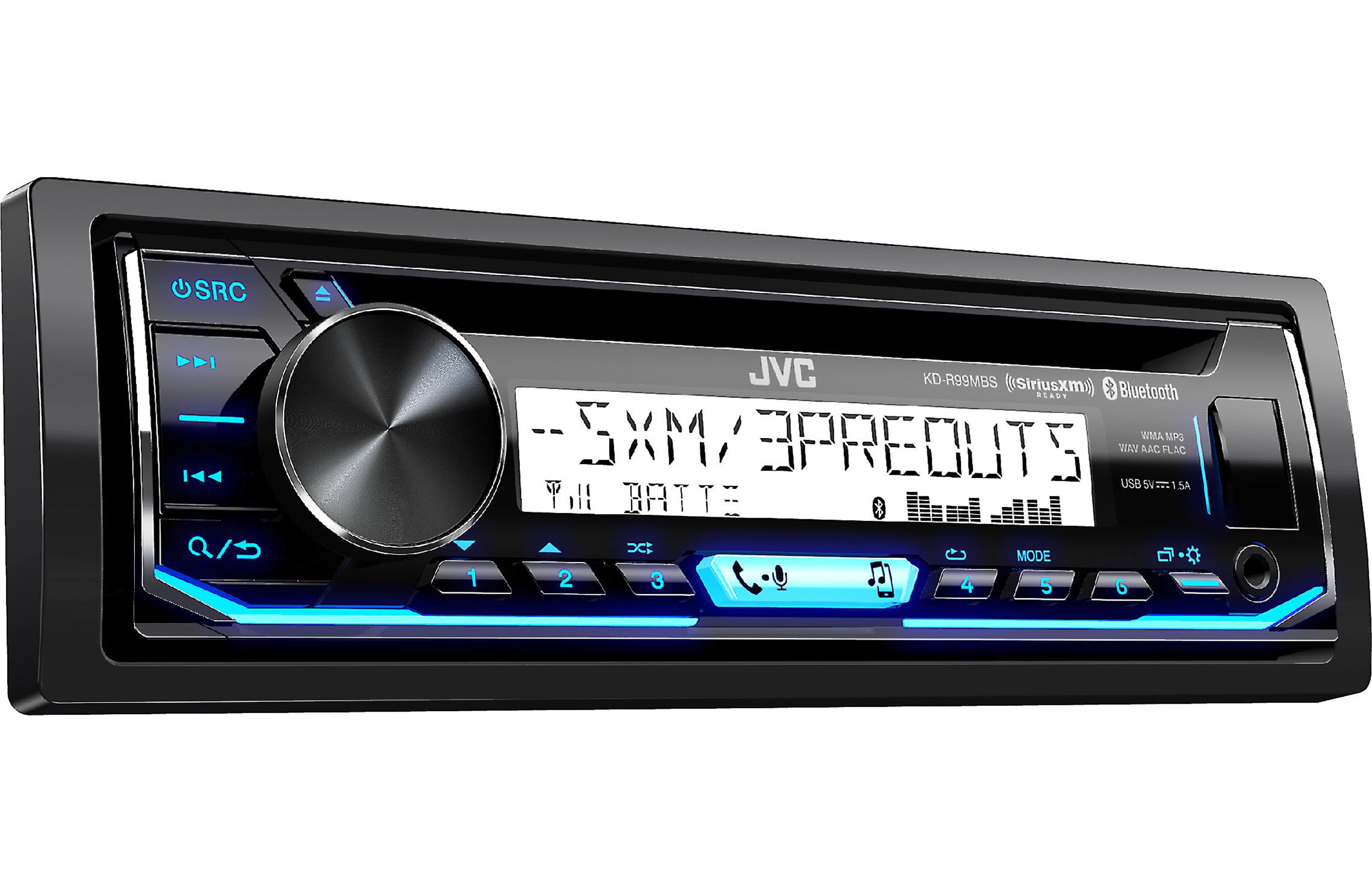 New JVC KDR99MBS Marine Motorcycle CD Bluetooth Stereo SiriusXM iPhone