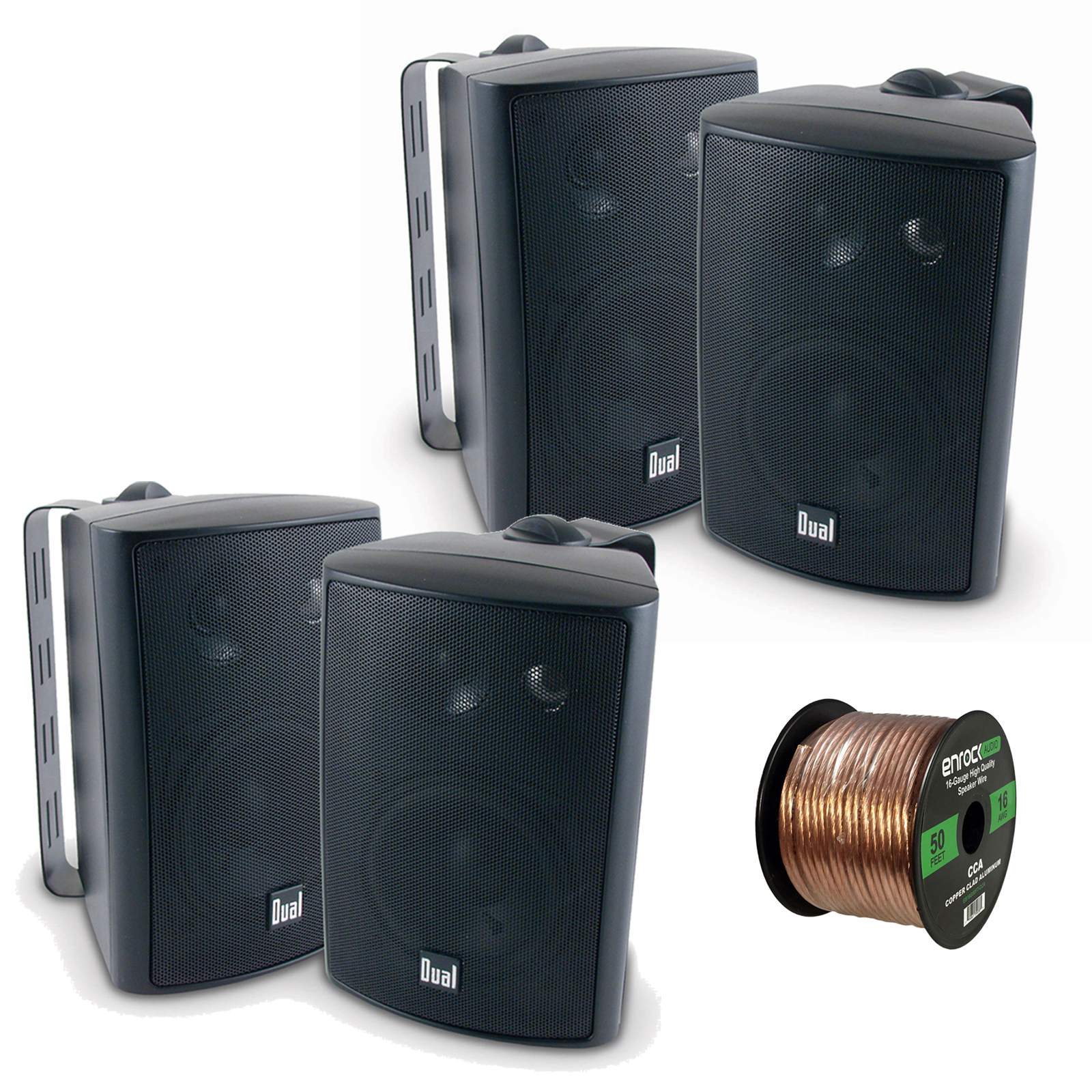 dual 100 watt 3 way indoor outdoor speakers