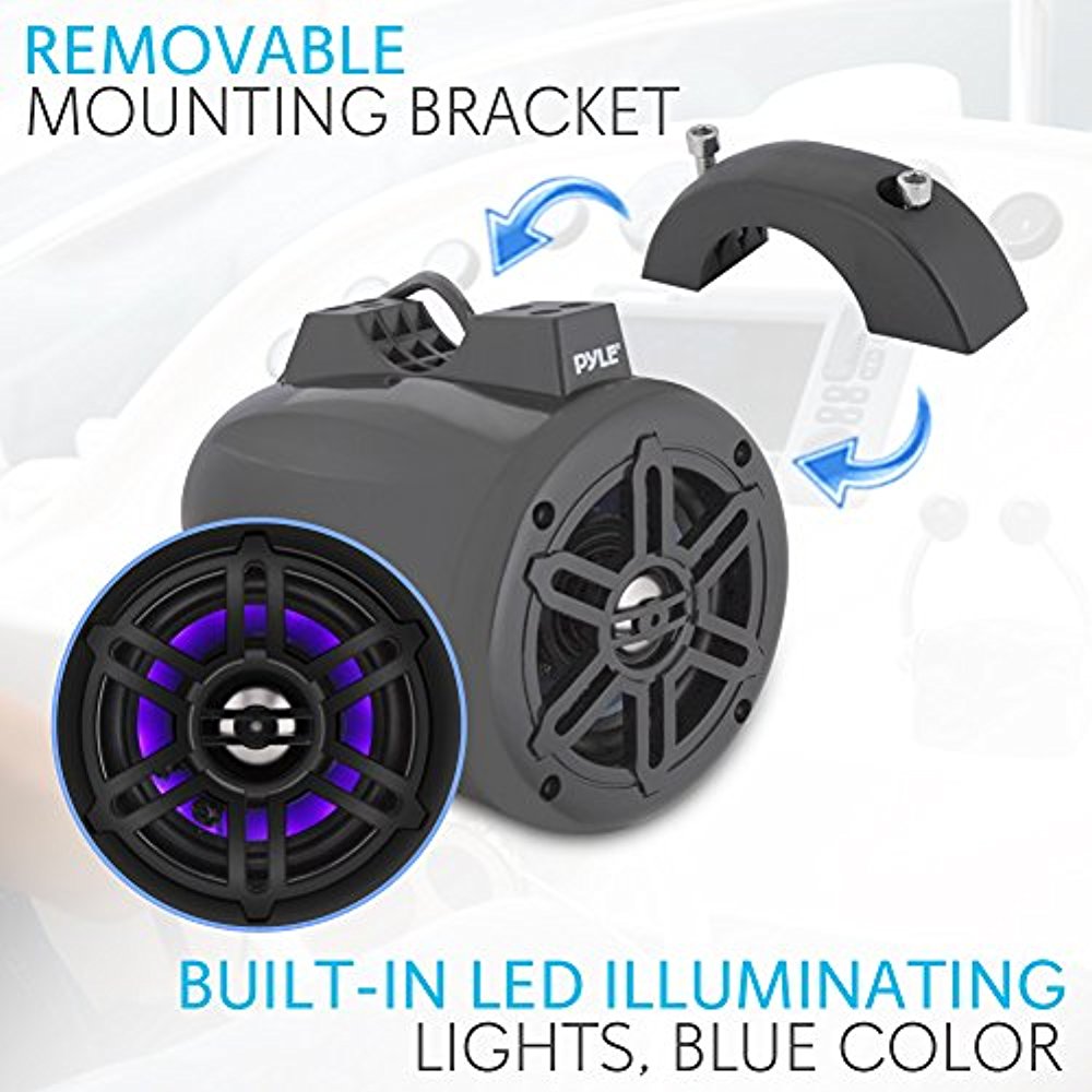 Pyle Bluetooth Black Waterproof Marine Wakeboard Tower Led 4 Speakers Pair 842893104881 Ebay