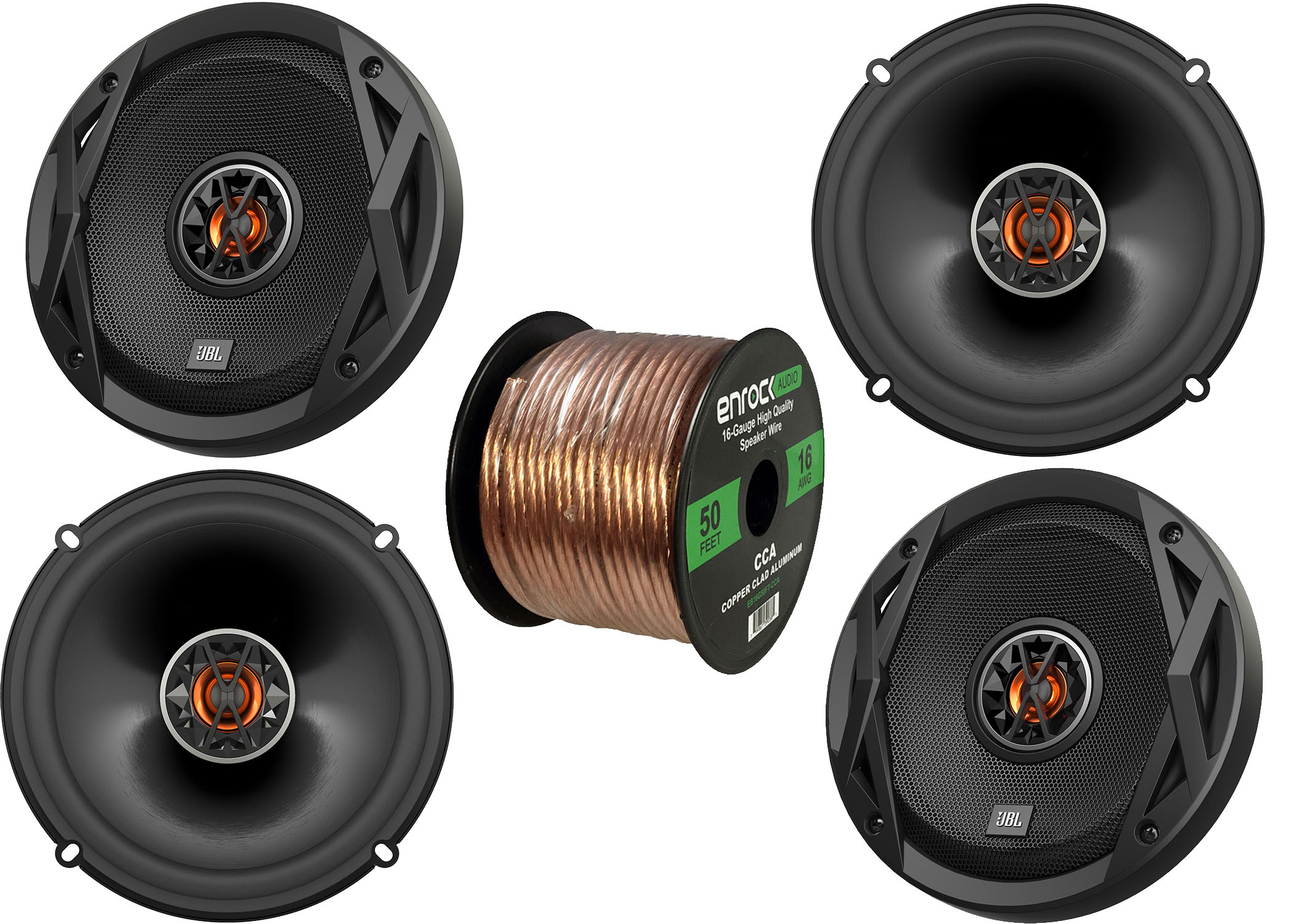 4x JBL 6.5" 300-Watt Club Series 2-Way Coaxial Car Speakers, 16-G 50