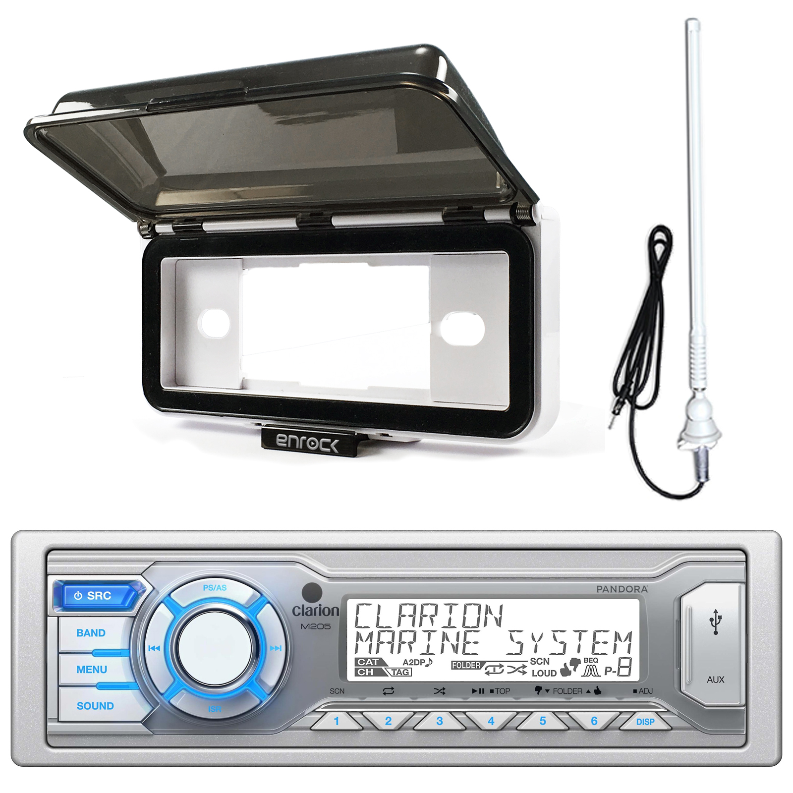 Clarion Single Din Digital Media Receiver Enrock Radio Cover Am