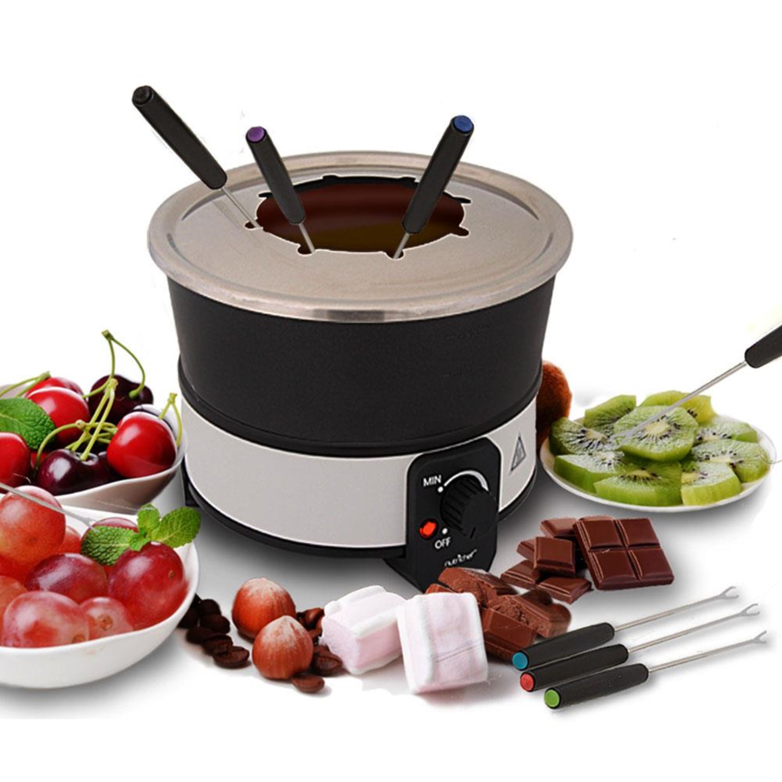 Fondue Maker Electric Melting Pot Cooker Non Stick and Heat Resistant