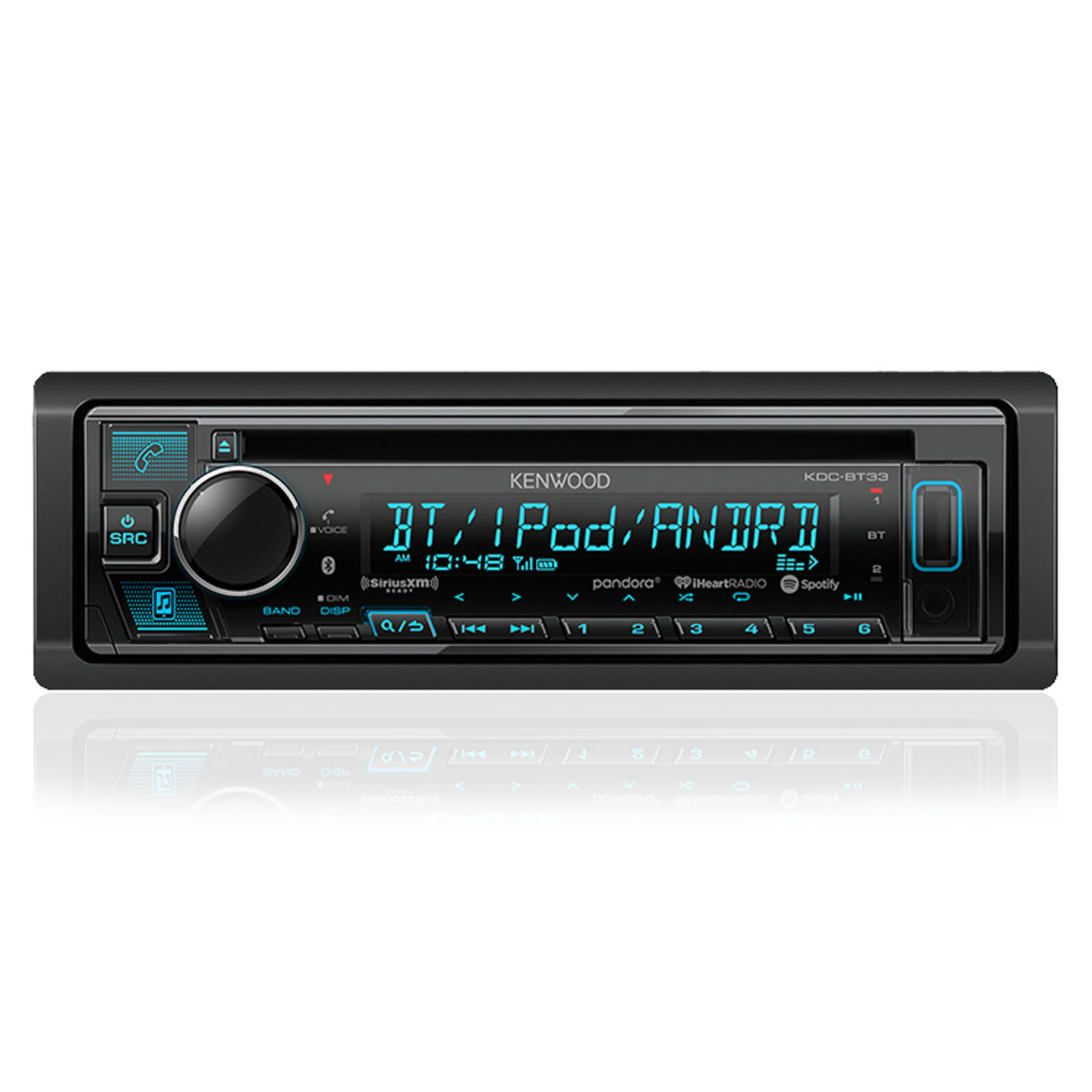 Kenwood KDC-BT33 1-DIN Bluetooth CD Receiver, 2x 6.5