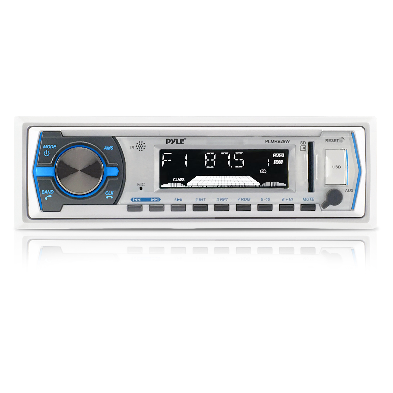 3/" Flush Mount RV Speaker Set Universal Housing Kit Pyle Bluetooth USB Radio