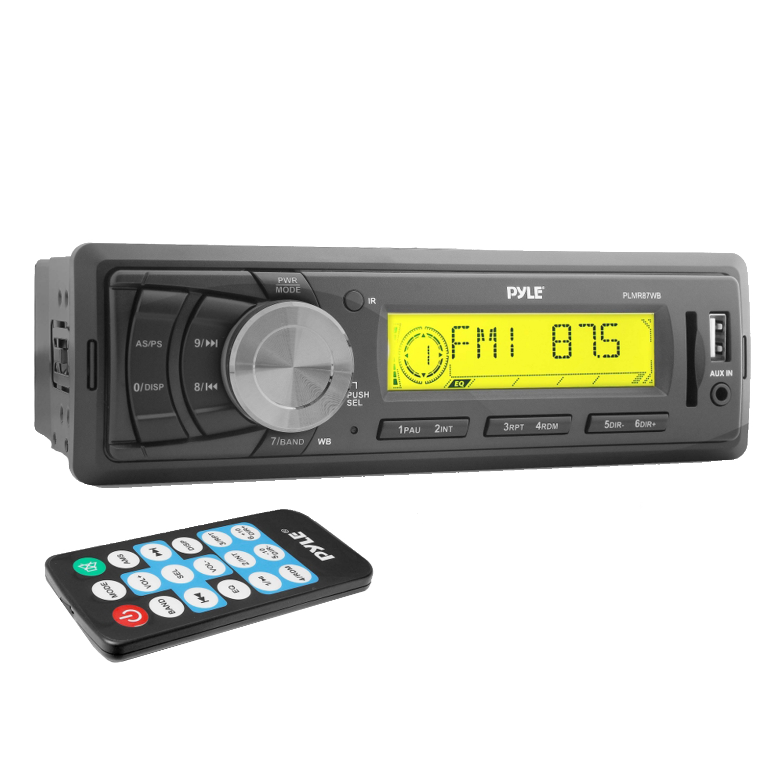 Pyle Plmr87wb Marine Receiver 4 X 6 5 U0026quot Led Speakers W