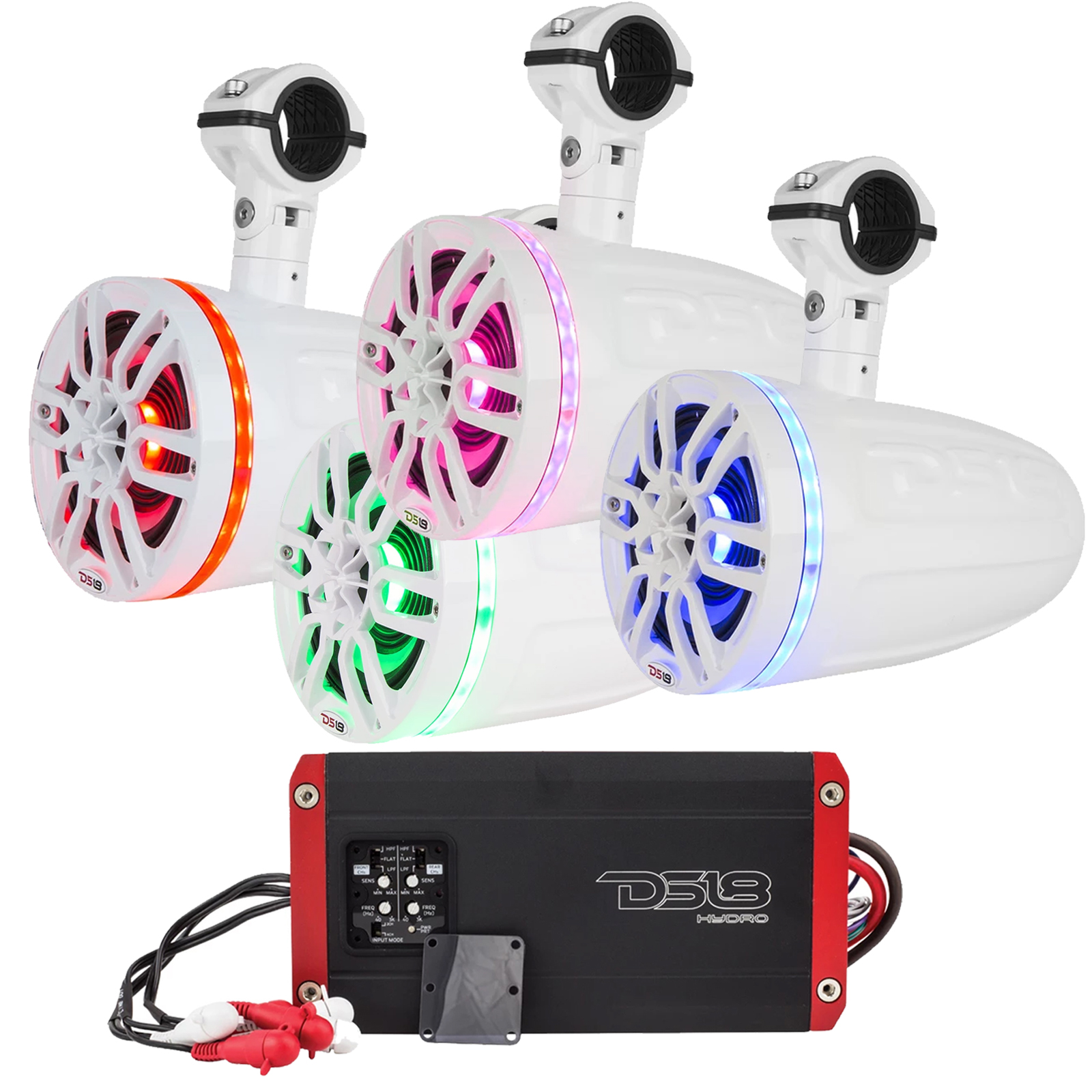 DS18 8" Wakeboard Tower Pod Marine Weatherproof Speakers with RGB