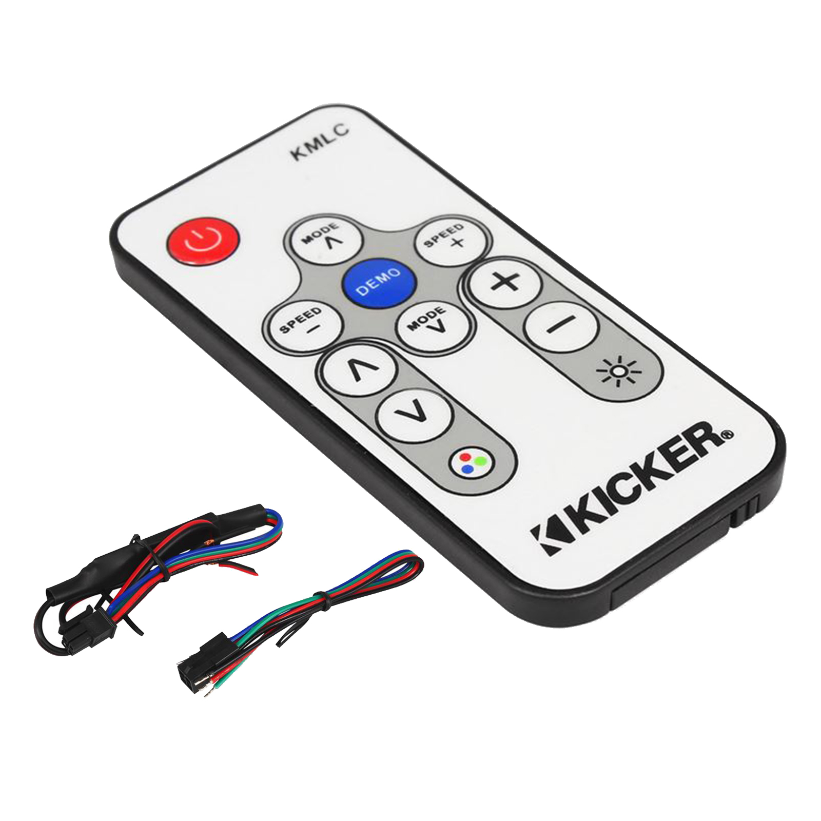 2 x Kicker 6.5" Marine LED Charcoal Speakers, LED Lighting Remote