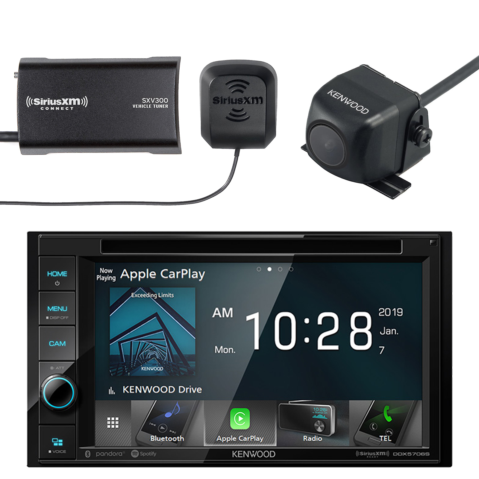 Kenwood DDX5706S Receiver, CMOS130 Wide Angle Backup Camera, SiriusXM