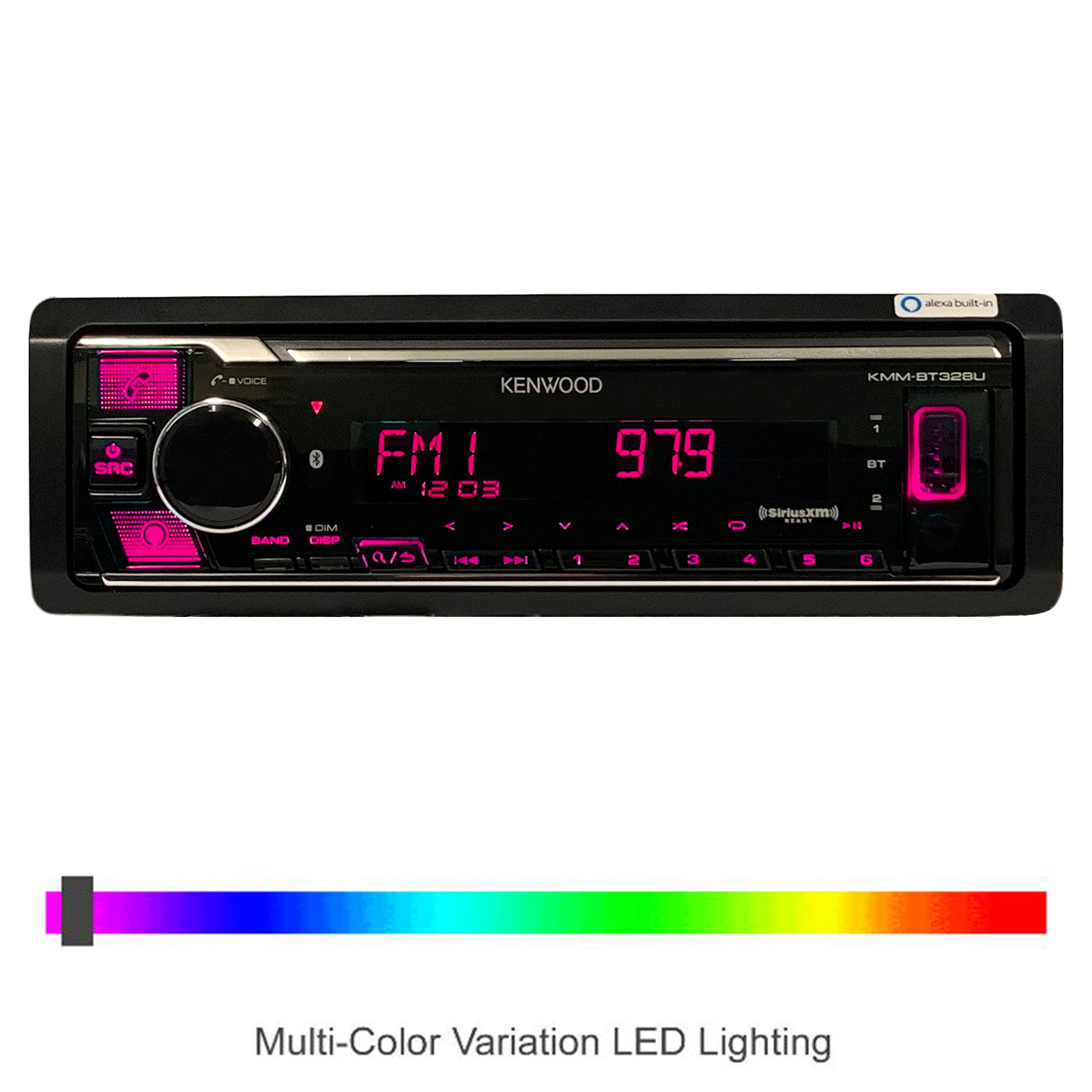 Kenwood KMM-BT328U In-Dash Single DIN AUX USB Bluetooth Digital Media ...