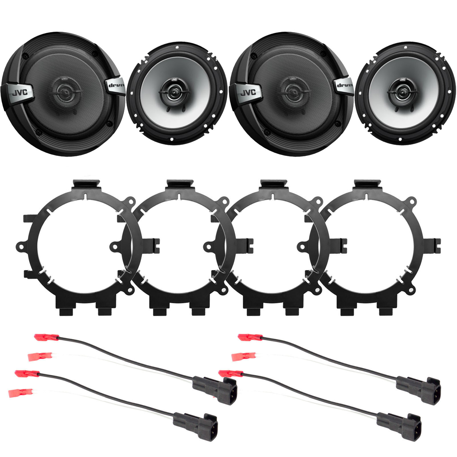 4 JVC CSDR162 6.5" 2Way 300 Watt Car Speakers, Mounting Brackets