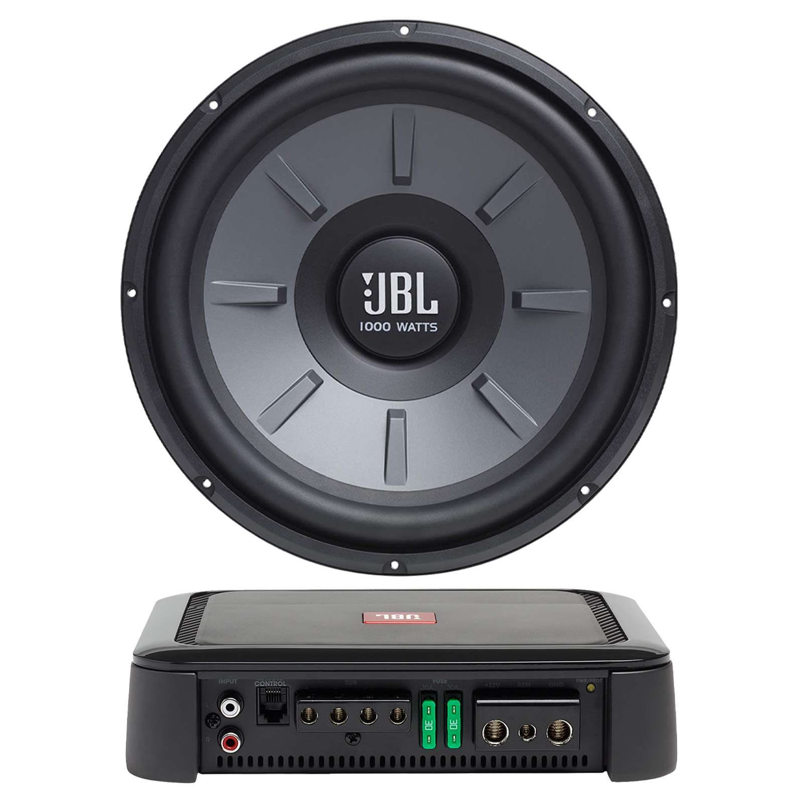 JBL Club A600 Subwoofer Amplifier Bundle with JBL Stage 1210D 12" Car